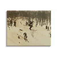 Vintage skijaške staze, zimski sportaši, fotografija u nijansama sepije, 36, dizajn portfelja u NIH-u