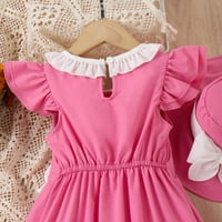 Haljine za malu djecu za djevojčice ljetna haljina za bebe s volanima koji se podudaraju u boji s letećim rukavima