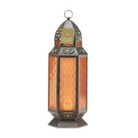 17.25 smeđa marokanska Svjetiljka-svijeća s ugraviranim staklom