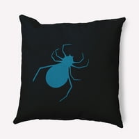 16 16 Jednostavno Daisy Halloween Spiders Polyester Indoor Outdoor Pillow, Unreal Teal Qty 1
