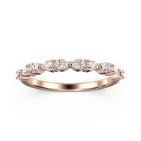 Zaručnički prsten od ružičastog zlata od 18 karata od 0,60 karata preko srebrnog dijamantnog Moissanite prstena