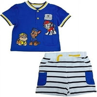 Dojenčadi Boys Blue Paw Patrol Chase & Marshall majica i kratke hlače Set Outfit