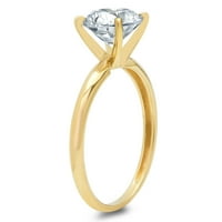 dijamant okruglog reza s prirodnim akvamarinom od žutog zlata 14k 10,5