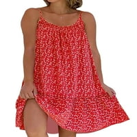 EyicMarn Women Slip haljina, špageti naraza cvjetni print labava haljina za ljuljanje ljetna midi haljina