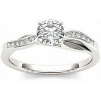 Klasični zaručnički prsten od bijelog zlata od 14 karata s dijamantom.