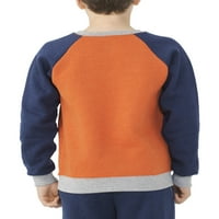 Plod tkalaca Boys Fleece Raglan Posada za vrat, veličine XS - 2xl