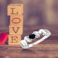 Nakit klub safir prsten nakit s prirodnim kamenom-0. Karatni safir 0. Nakit od sterling srebra s bijelim dijamantnim