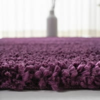 Jednobojni plišani čupavi tepih, Ljubičasta, 5' 5'kvadrat