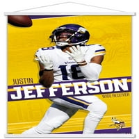 Minnesota Vikings - plakat Justin Jefferson Wall s magnetskim okvirom, 22.375 34