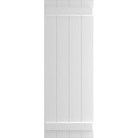 Ekena Millwork 1 2 W 76 H TRUE FIT PVC Four Board pridružio se pločice-n-batten kapke, bijelo
