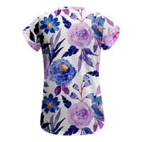 Ženski ljetni vrhovi Prevelike majice s V-izrezom kratki rukav tisak casual labave tunike TUNIJSKI TOPINS Ženske