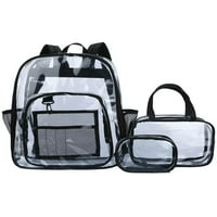 Haite prozirni prozirni ruksak PVC školski ruksak Vanjski ruksak s crnom oblogom, školska torba za učeničke škole
