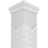 Ekena Millwork 10 W 8'H Obrtni klasični kvadrat bez konusa Chevron Modern Fretwork Column W Prairie Capital &