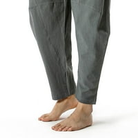 Muškarci hlače zazor muških lanenih pamuka labav ležerna lagana elastična elastična hlača joga kućne hlače Posebne