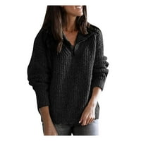 Shpwfbe košulje s dugim rukavima za žene žene zimski modni džemper gornji pola patentnog zatvarača dukserice ženske