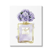 & Nježna ljubičasta hortenzija, dizajnerska Glamurozna bočica parfema, zidna umjetnost na platnu, 20, dizajn Amanda