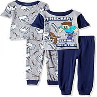 Mali pamučni pidžama Set za dječake od 4 komada, Mornarsko plava za hrabrost, 6