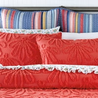 Set Chenille Duvet Pioneer Woman Country, King Coral