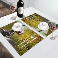 Vintage vinske čaše grožđe placemat stol prostirke set sira leptir vinograda, otporna na toplinu, čista kuhinja