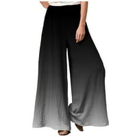 Hane ženske ljetne hlače široke noge, modni tisak elastično visokog struka labave ležerne hlače