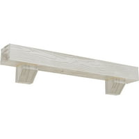 Ekena Millwork 4 H 8 d 60 w pješčano FAU WOOD KAMPLOVI MANTEL KIT s Ashford Corbels, tvornički prepun