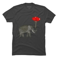 Muška majica s uzorkom slon s balonima u ugljeno sivoj boji - dizajn od 9.3