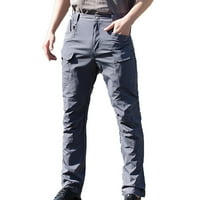 Muške teretne hlače s više džepova, ulične Ležerne sive muške hlače, veličina hlača 4 inča