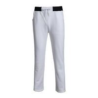 Hlače za velike i visoke muškarce hlače s elastičnim elastičnim strukom hlače Ležerne duge hlače bijele, hlače