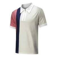Muške Casual majice plus size, modni blok u boji, bluza s patentnim zatvaračem s reverom, prilagođena Elegantna