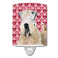 Keramički noćno svjetlo Caroline's Treasures SS4493CNL Wheaten Terrier s blagim premazom Hearts Love Valentine,