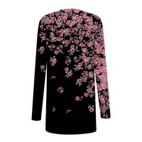 Gdfun ženska modna casual cvjetni cvjetni print dugi rukav midi kardigan jakna - - Rain jakna kišna jakna žene