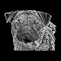 Pop Art Ženska majica Raglan Baseball Word Art - Pug Face