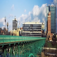 Most sa zgradama u pozadini, most homoseksualne ulice, Knocksville, Tennessee, SAD tiskanje plakata