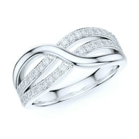 Sterling Silver Ribbon Bowknot Infinity simuliran okrugli sjajni rezani dijamantni križ uvijeni čvor vjenčani
