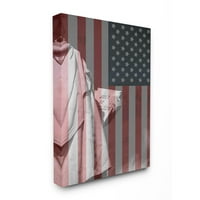 Stupell Industries American Flag USA Rustikalna liberty Design Canvas Wall Art by Daniel Sproul