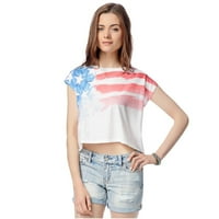 Ženska majica američke zastave, Bijela, srednje veličine