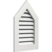 Ekena Millwork 12 W 20 H doseljeno gornji otvor za zabave: Funkcionalan, PVC Gable Vent W 1 4 Flat Trim okvir