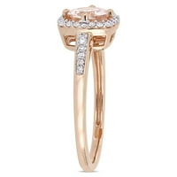 Miabella Ženska karat T.G.W. Morganite i Carat Diamond 10kt ružičasti halo prsten