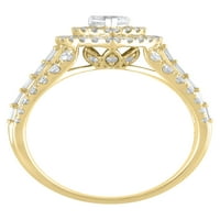 1k dijamantni zaručnički prsten u obliku srca 10k žuto zlato 10k Veličina 7