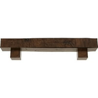 Ekena Millwork 6 H 8 d 48 W Knotty Pine Fau Wood Kamin Mantel Kit W Alamo Corbels, Premium Aged