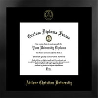 Kršćansko Sveučilište Abilene 11 vata 8,5 h Manhattan, crni jednoslojni okvir za diplomu sa zlatnim utiskivanjem