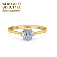 14k Art Deco zlato od 0,87 karata s ovalnim dijamantom veličina zaručničkog prstena 9