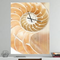 DesignArt 'smeđi uzorak školjke Nautilus' Moderni zidni sat