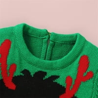 Božićni pleteni džemper s likovima iz crtića za dječake i Djevojčice Dječji kombinezon klizači pamučna božićna