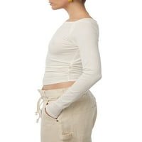Žene Osnovne tanke gornje okrugli vrat dugi rukavi mršavi tinejdžeri rebraste rastezljive košulje Bodycon bluza
