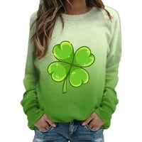 Ženske modne predimenzionirane polovine zip pulover dugi rukav st. Patricks Dan print Twimheirt Quarter zip trendy