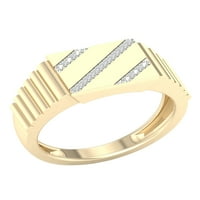 Imperial 1 20CT TDW Diamond 10K žuto zlato nagib dijamantni red koraka SHANK MENS RING