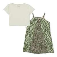 Belle du Jour Girls Twin Print Slip haljina i set majica, 2-komad, veličine S-XL