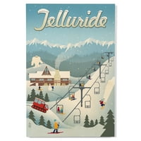 Telluride, Colorado, Retro skijalište, zidni natpis od breze