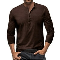 Muške ribolovne košulje u obliku slova a, ležerni Modni smeđi Muški puloveri s izrezom u obliku slova A i dugim